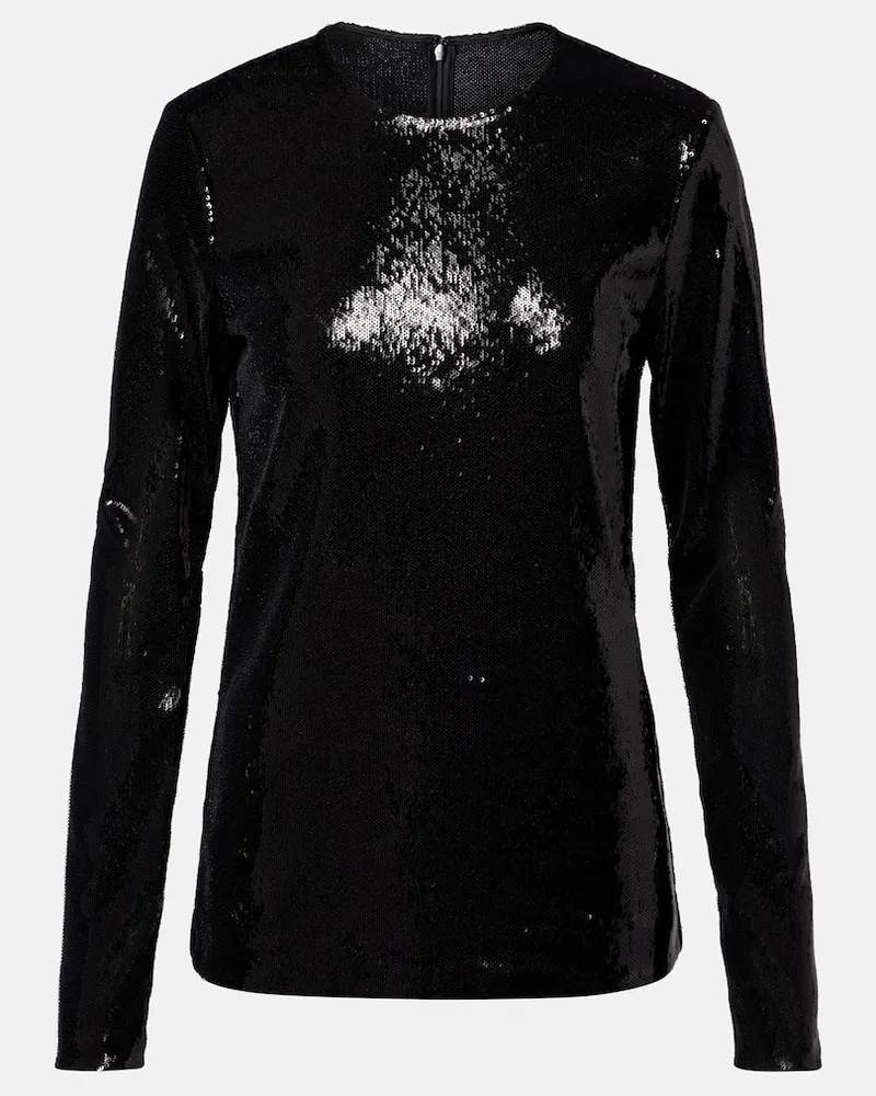 Totême Top mit Pailletten Schwarz