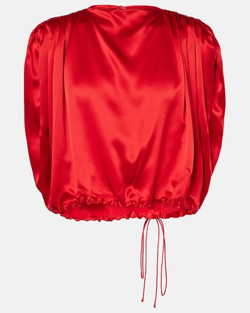The Sei Cropped-Top aus Seidensatin Rot