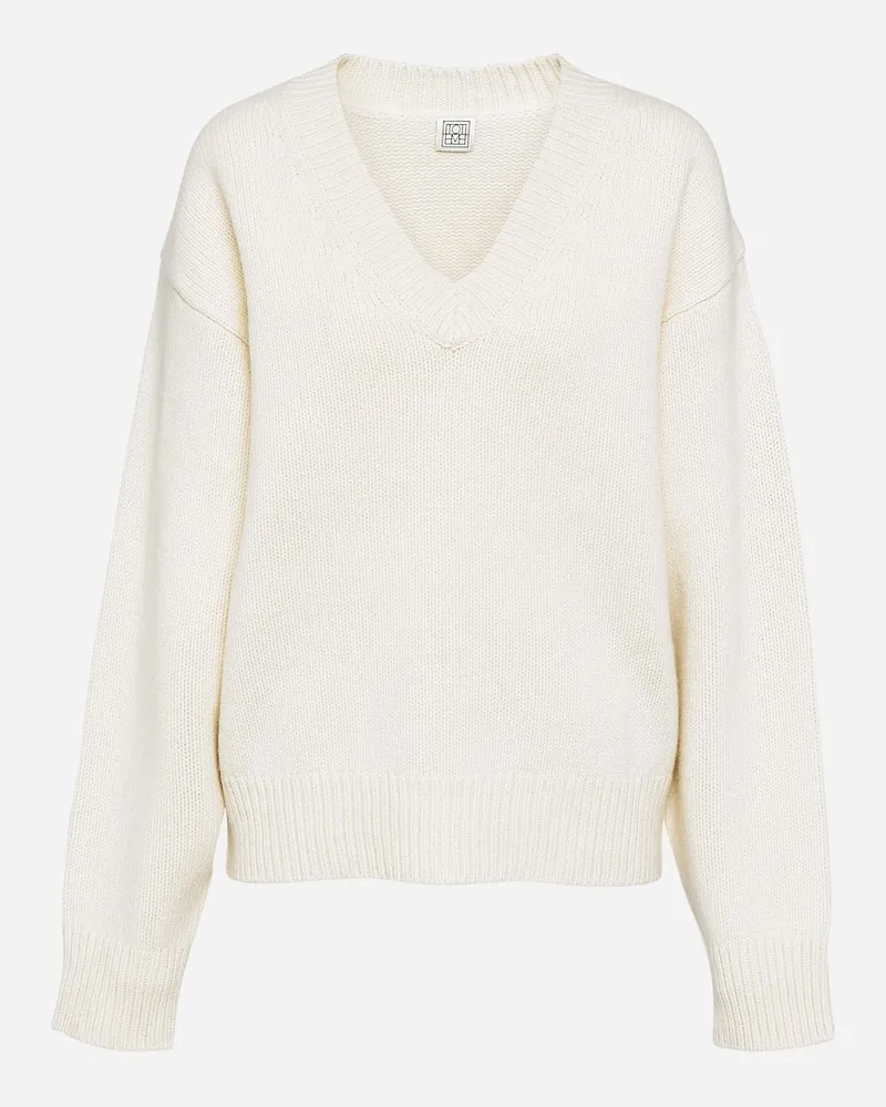Totême Pullover aus Wolle und Kaschmir Weiß