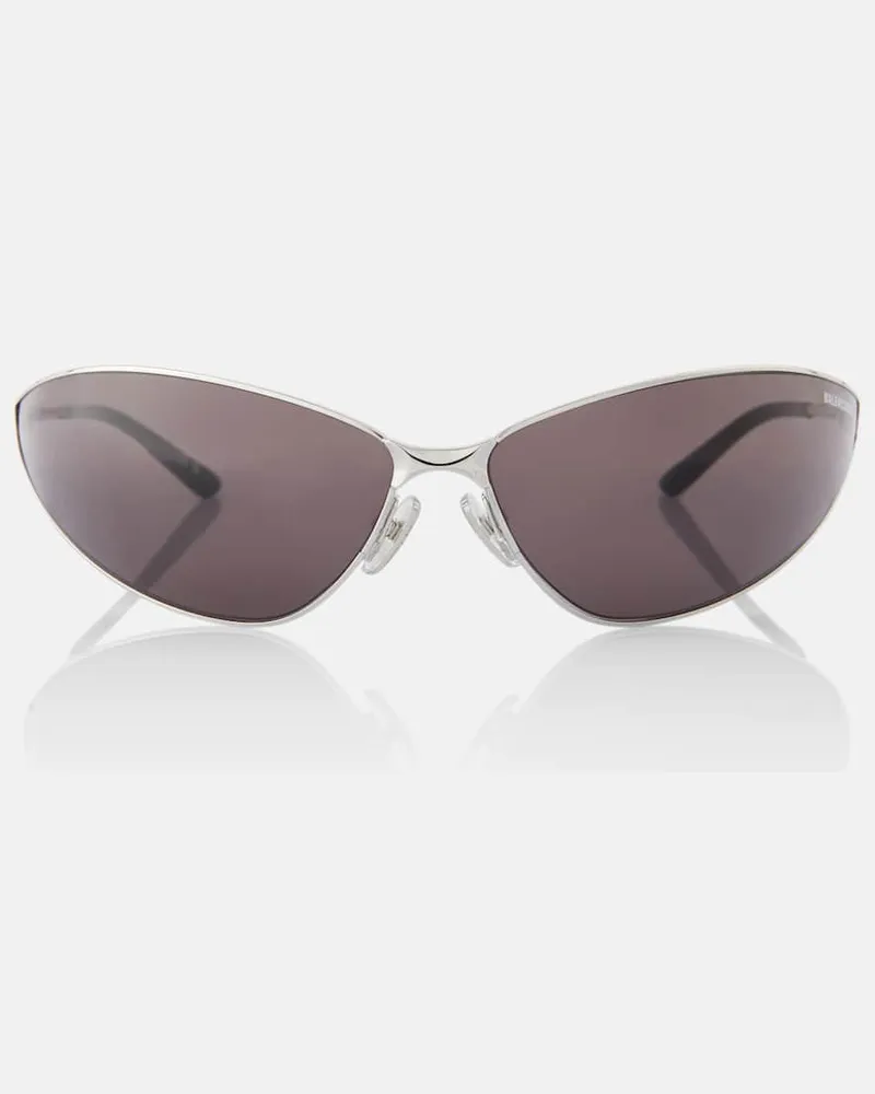 Balenciaga Cat-Eye-Sonnenbrille Razor Silber