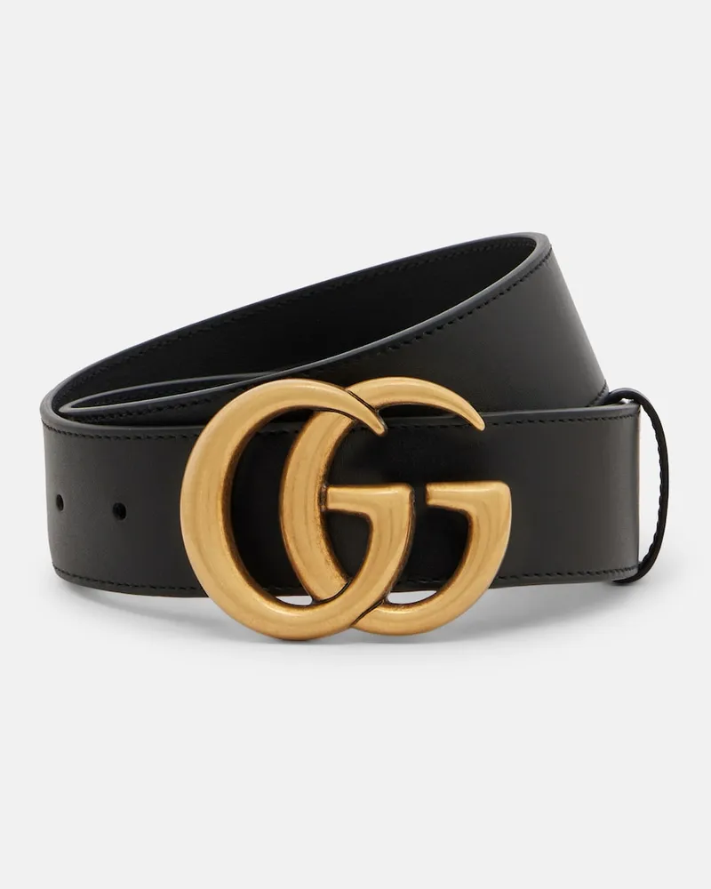 Gucci Gürtel GG aus Leder Schwarz
