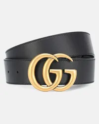 Gucci Guertel GG aus Leder Schwarz