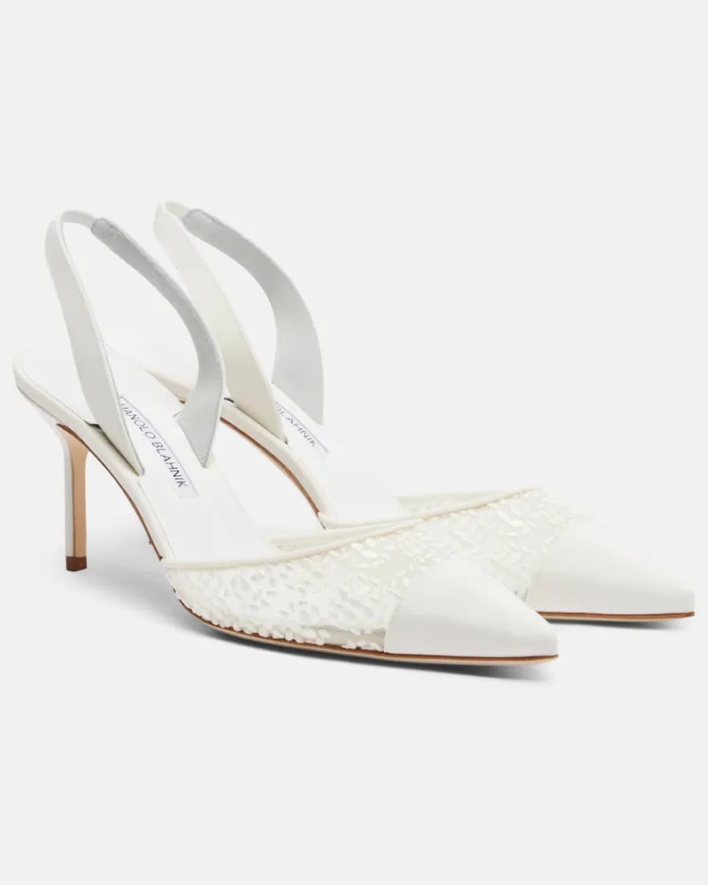 Manolo Blahnik Slingback-Pumps Capsli 70 Weiß