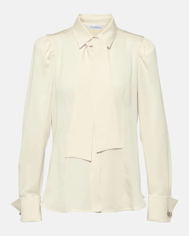 Max Mara Bluse Paraggi aus Seide Weiß