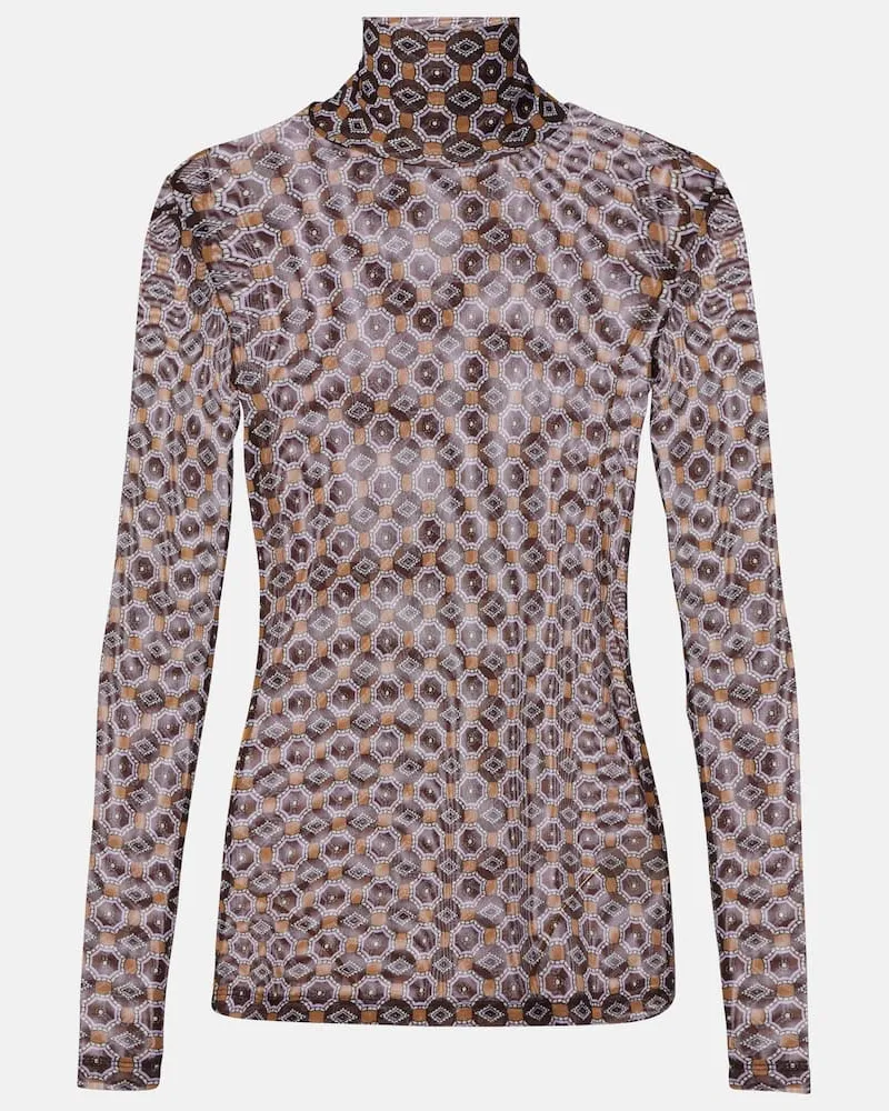 Dries van Noten Bedrucktes Top Braun