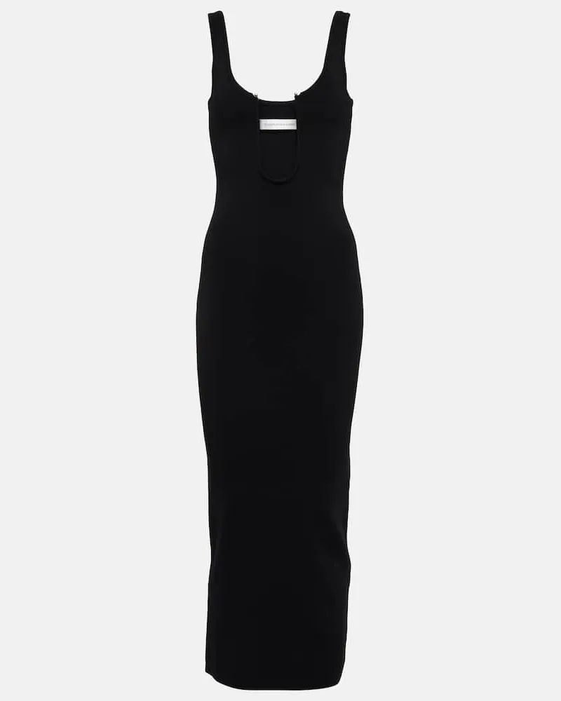 Christopher Esber Midikleid aus Rippstrick Schwarz
