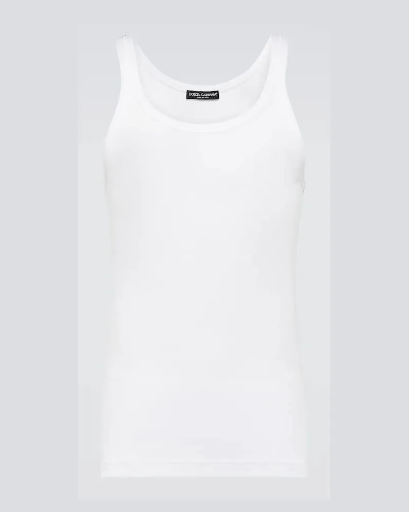 Dolce & Gabbana Top aus Baumwoll-Jersey Weiß