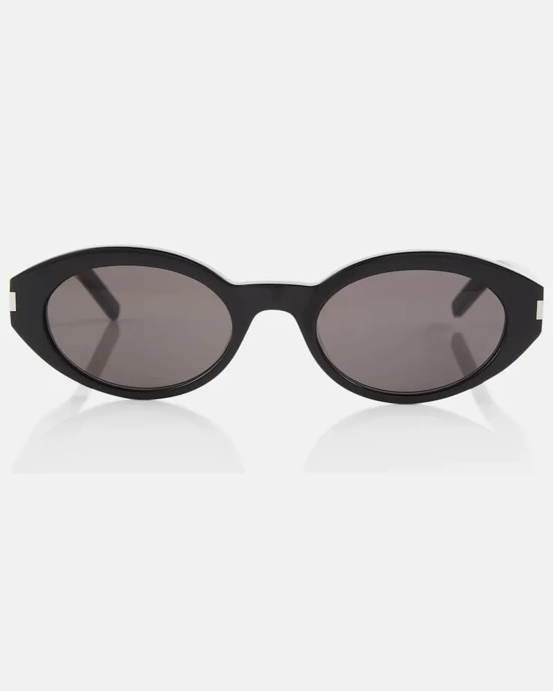 Saint Laurent Ovale Sonnenbrille Schwarz