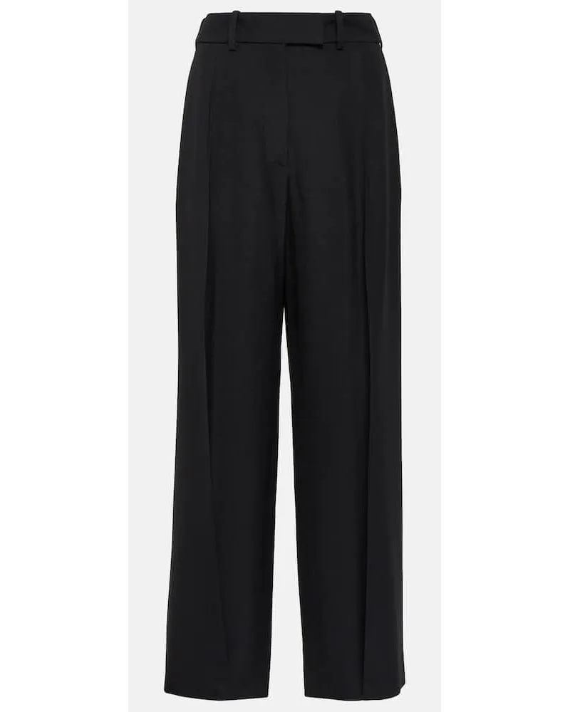 The Row Weite Hose Roan aus einem Wollgemisch Schwarz