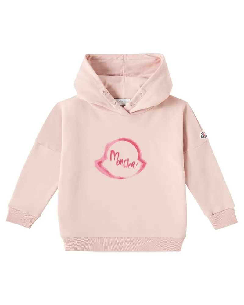 Moncler Pulloverkleid aus Baumwoll-Jersey Rosa