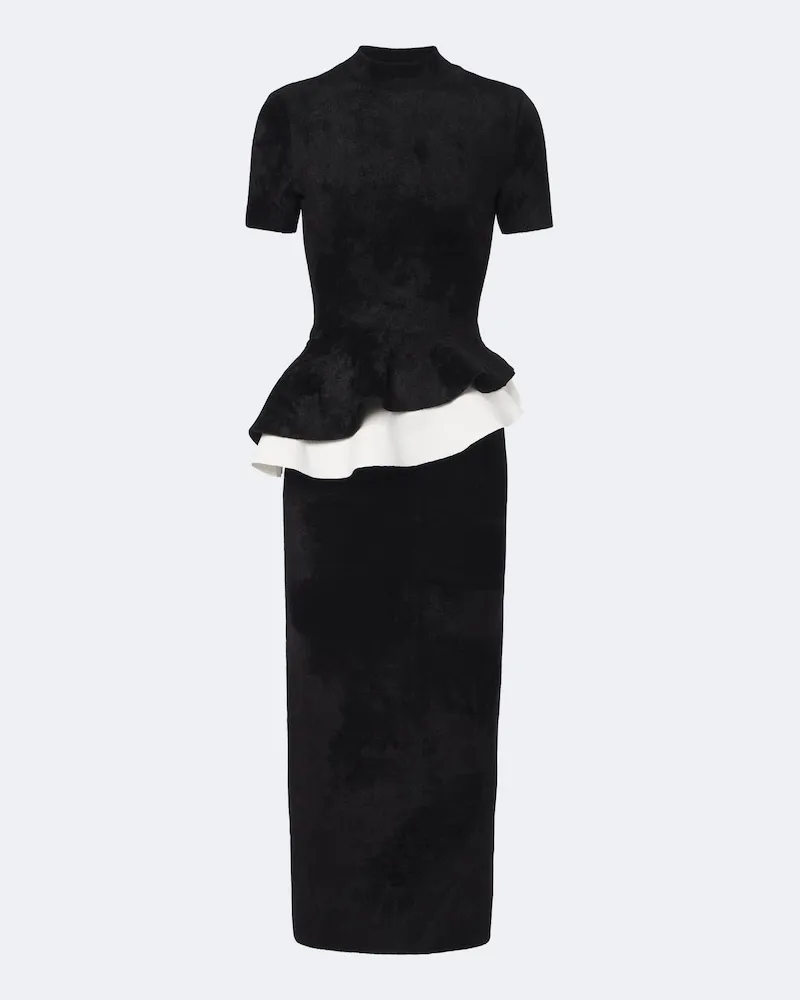 Roland Mouret Cocktailkleid mit Schößchen Schwarz