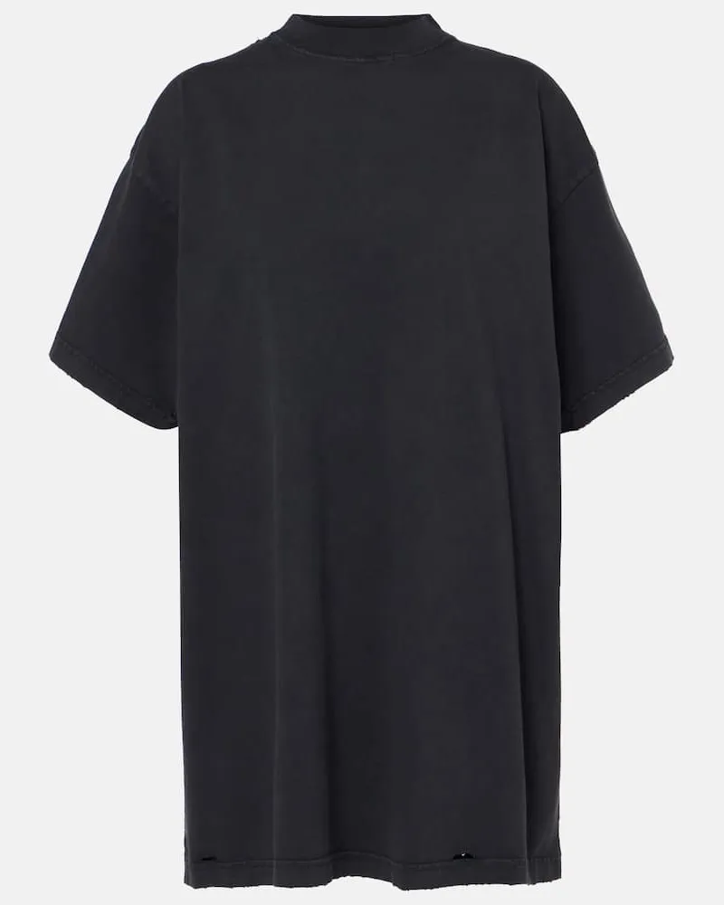 Balenciaga Oversize-T-Shirt aus Baumwoll-Jersey Schwarz