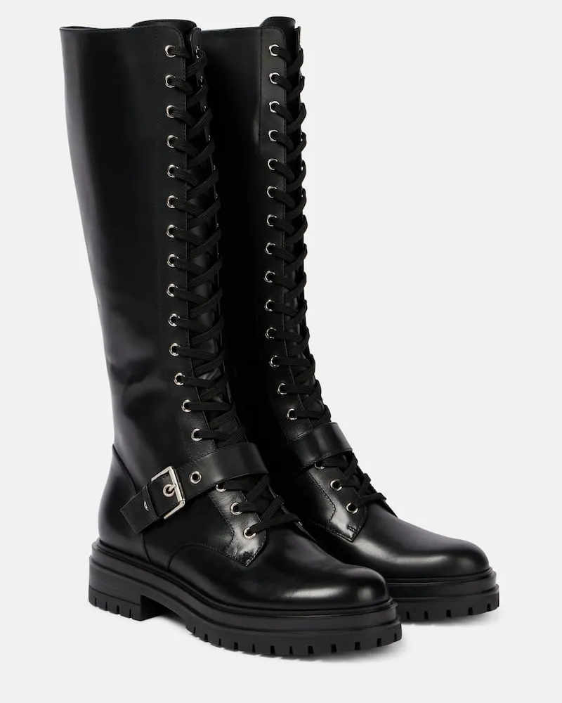 Gianvito Rossi Schnürstiefel aus Leder Schwarz