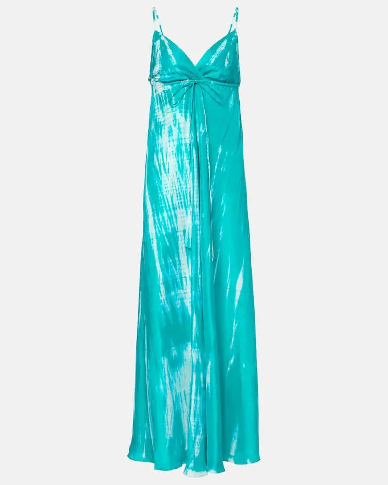 Anna Kosturova Maxikleid aus Seide Grün