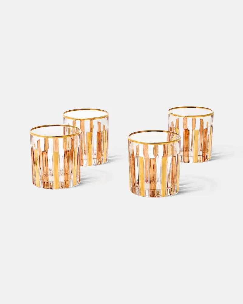 Les-Ottomans Set aus vier Tumbler-Gläsern Gold