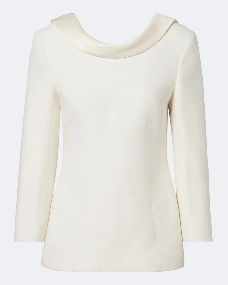 Róhe Róhe Blazer mit Satinbesatz Weiß