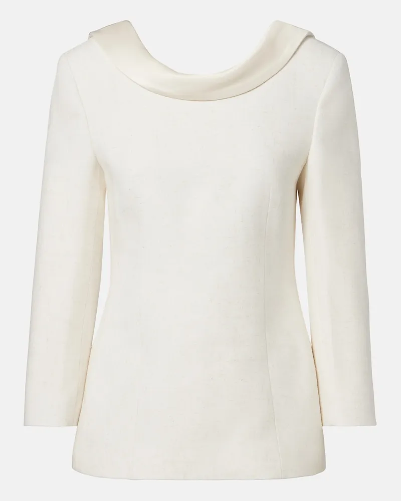 Róhe Róhe Blazer mit Satinbesatz Weiß
