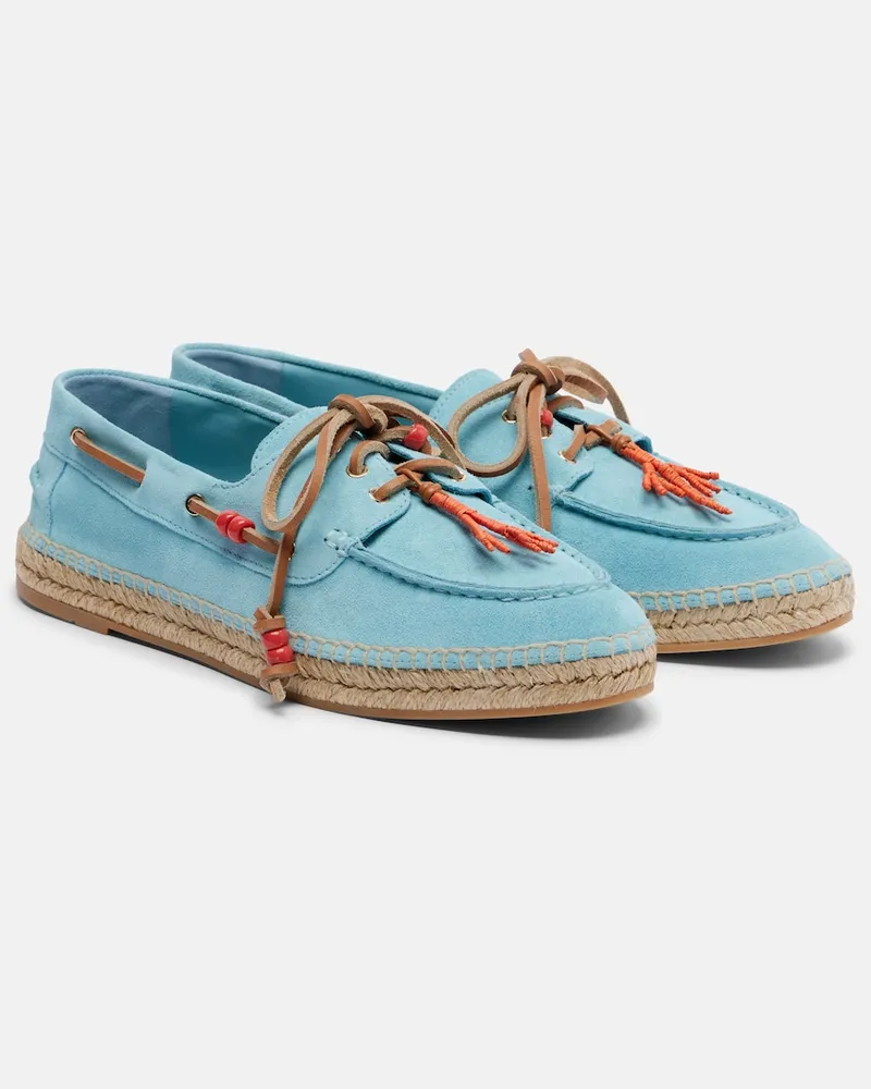 Aquazzura Espadrilles Seafarer aus Veloursleder Blau