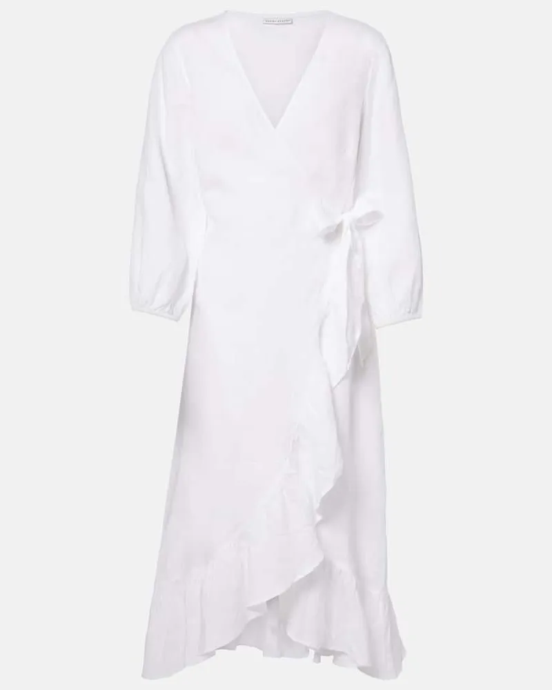 Heidi Klein Wickelkleid aus Leinen Weiß