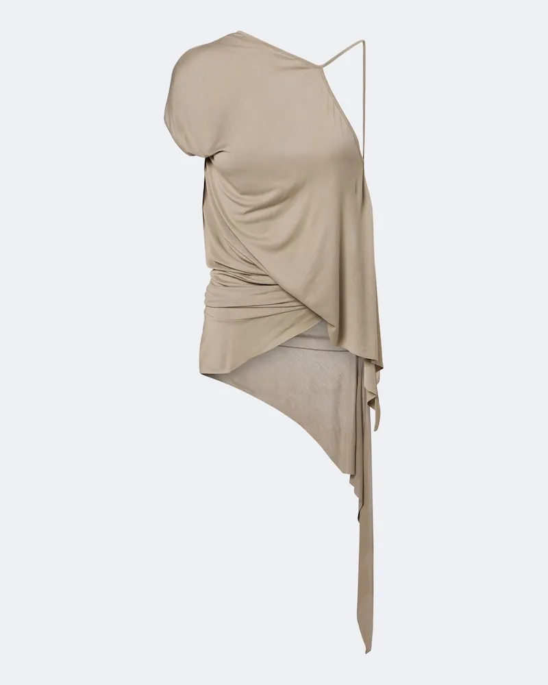Rick Owens Top Lilies Tungsten aus Jersey Beige