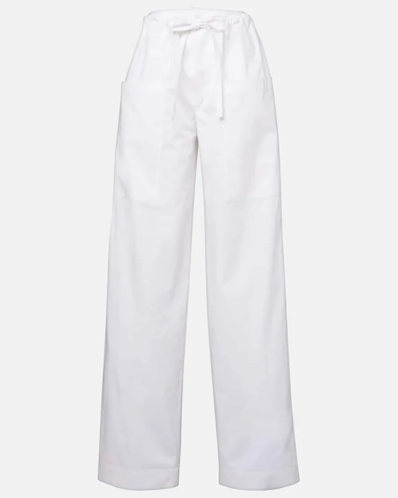 TOD'S Weite Hose aus Baumwollpopeline Weiß