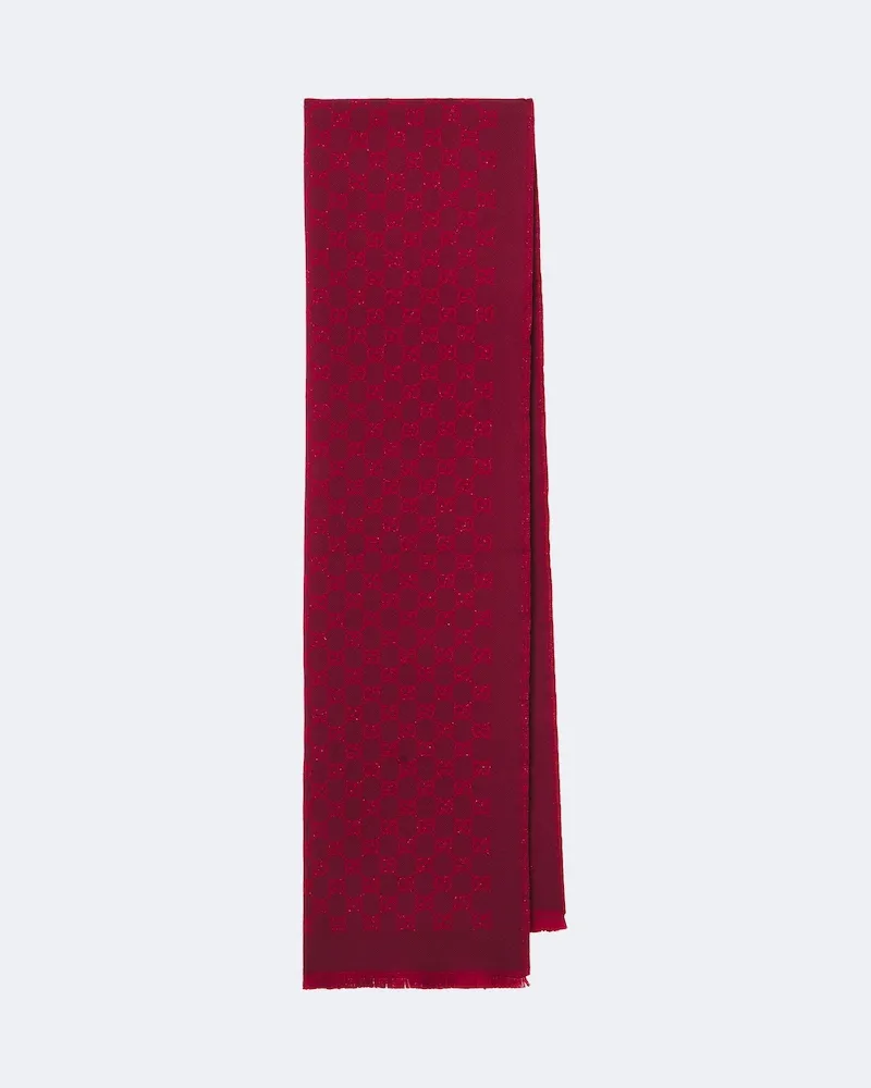 Gucci Schal GG aus einem Wollgemisch Rot