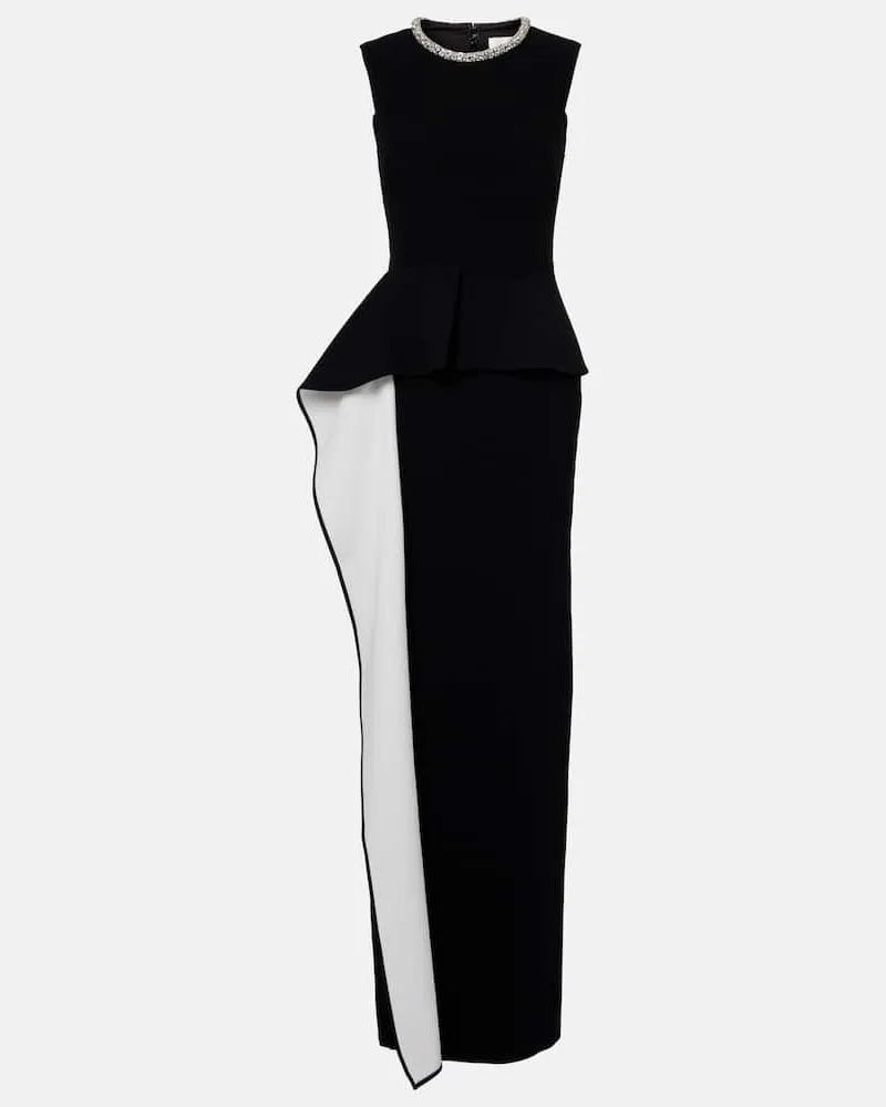 Roland Mouret Verzierte Robe aus Crêpe Schwarz