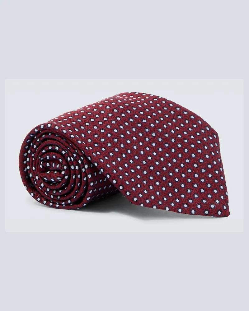 Charvet Krawatte aus Seiden-Jacquard Burgunderrot