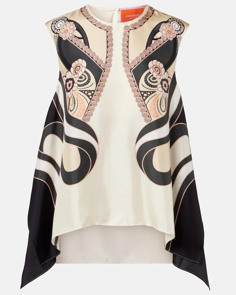 La DoubleJ Top San Carlo aus Seiden-Twill Multicolor
