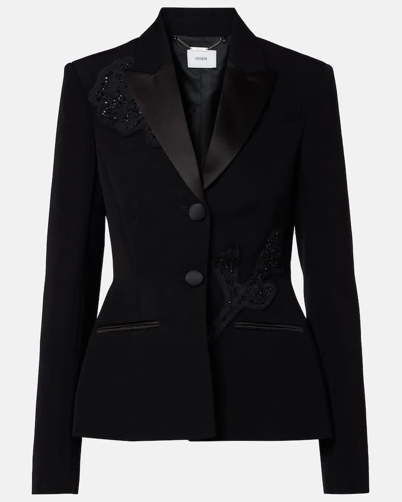 Erdem Blazer aus Schurwolle Schwarz
