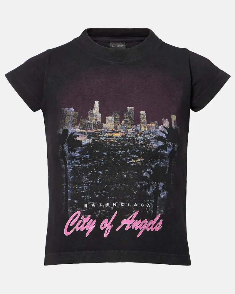 Balenciaga T-Shirt City Of Angels Schwarz