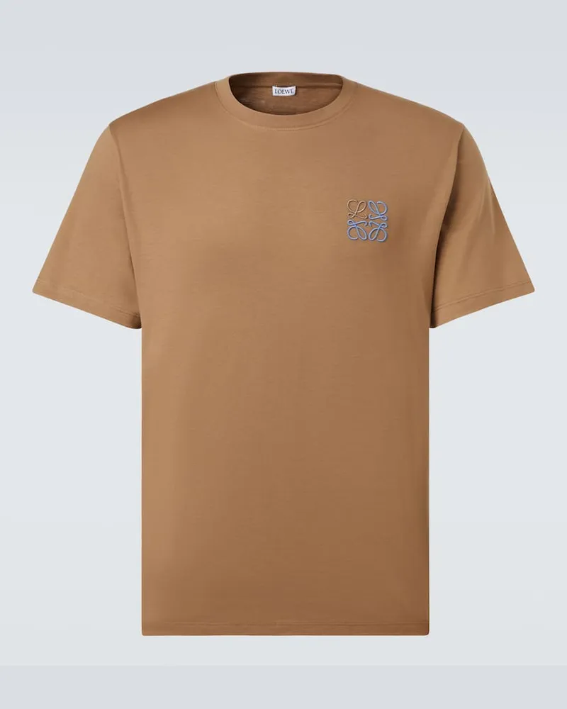 Loewe T-Shirt Anagram aus Baumwoll-Jersey Braun