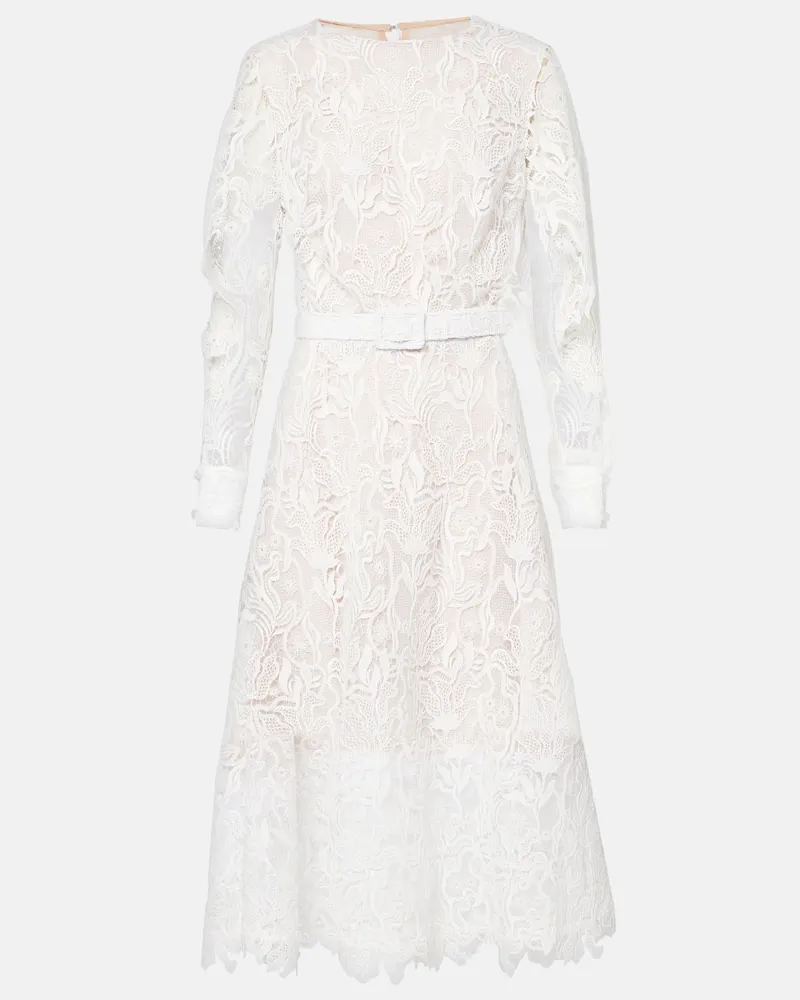 Oscar de la Renta Cocktailkleid aus Spitze Weiß
