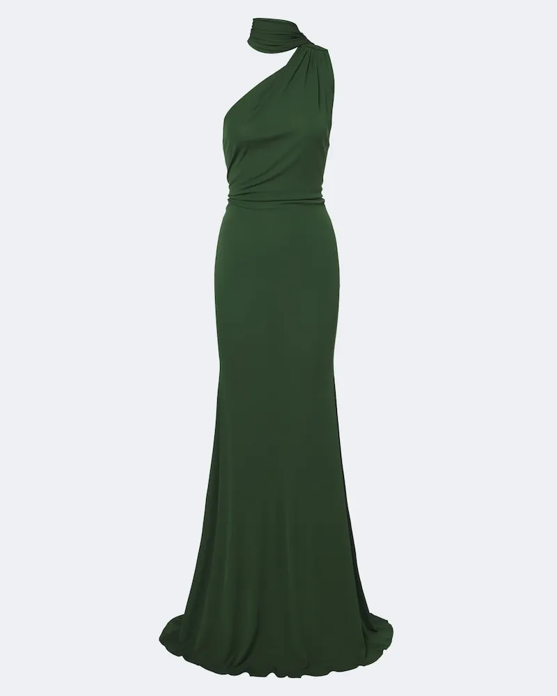 Alex Perry One-Shoulder-Robe aus Jersey Grün