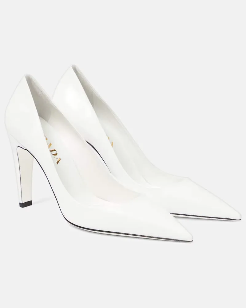 Prada Pumps aus Leder Weiß