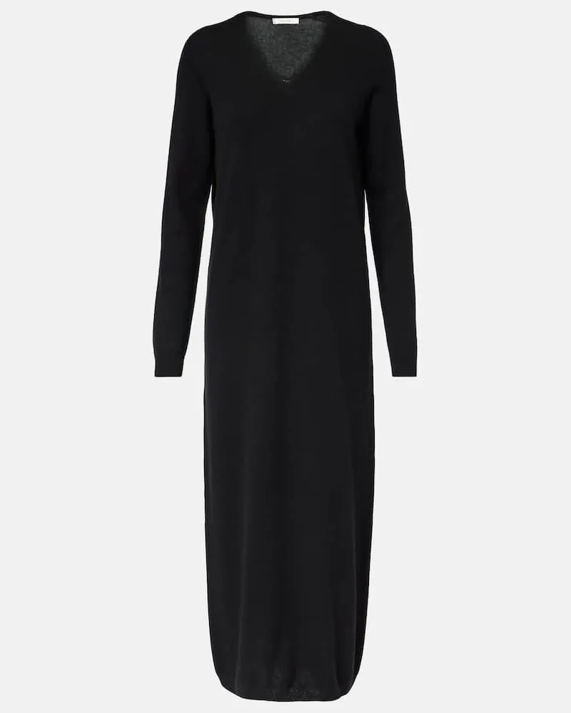 The Row Maxikleid Igam aus Kaschmir Schwarz