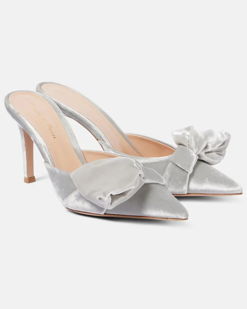 Gianvito Rossi Mules V85 aus Samt Silber