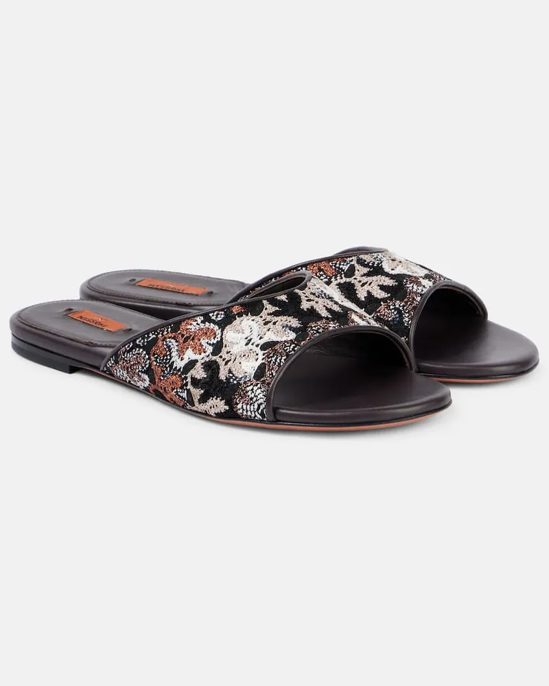Missoni Pantoletten aus Häkelstrick Schwarz