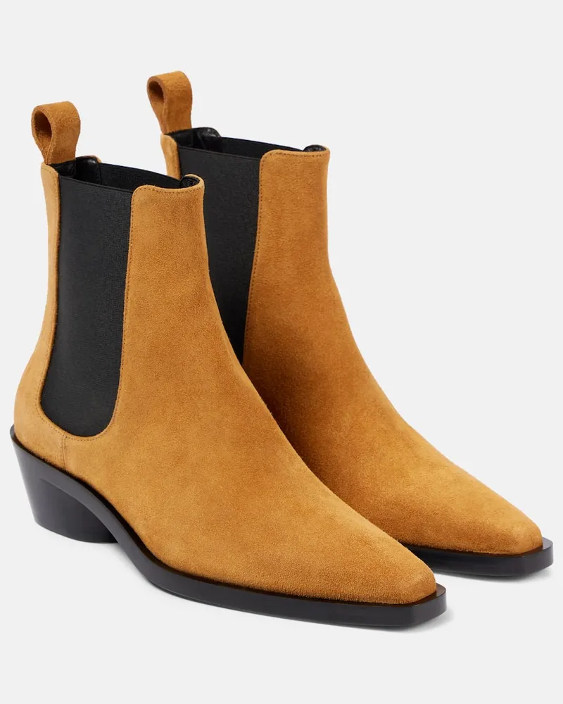 Proenza Schouler Ankle Boots Bronco aus Veloursleder Braun