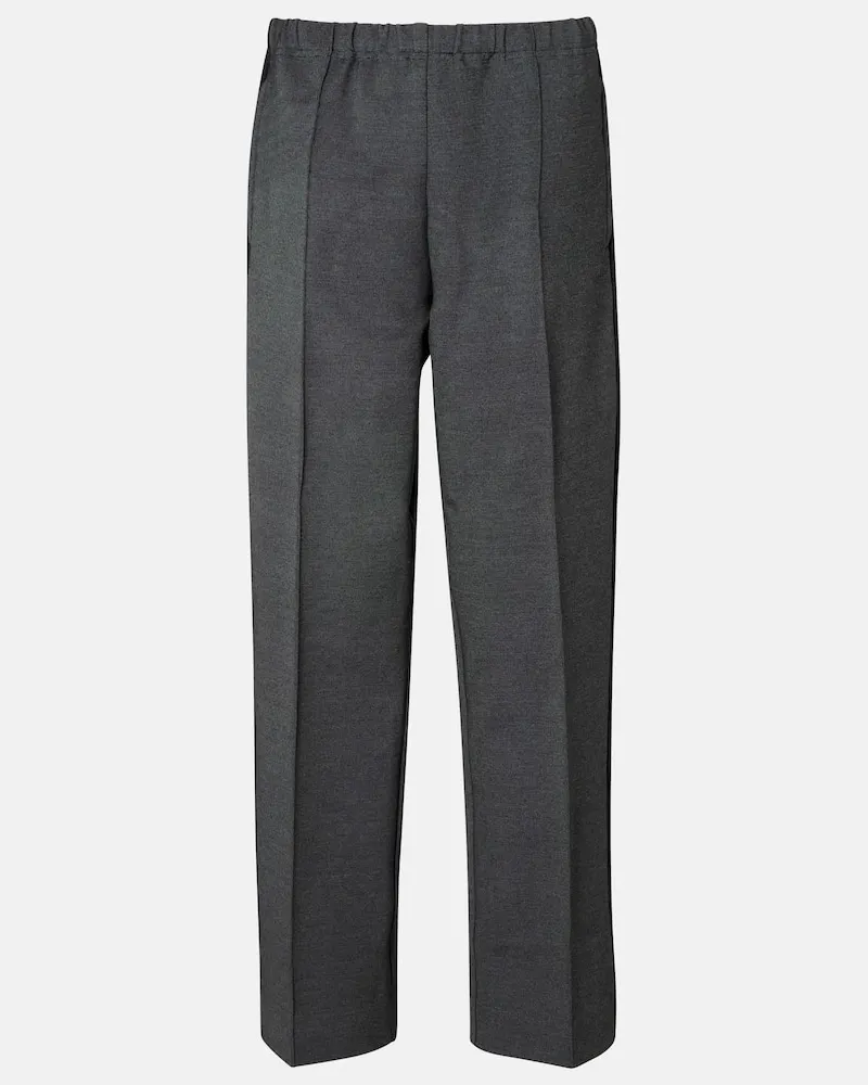 Miu Miu Gerade Hose aus Strick Grau