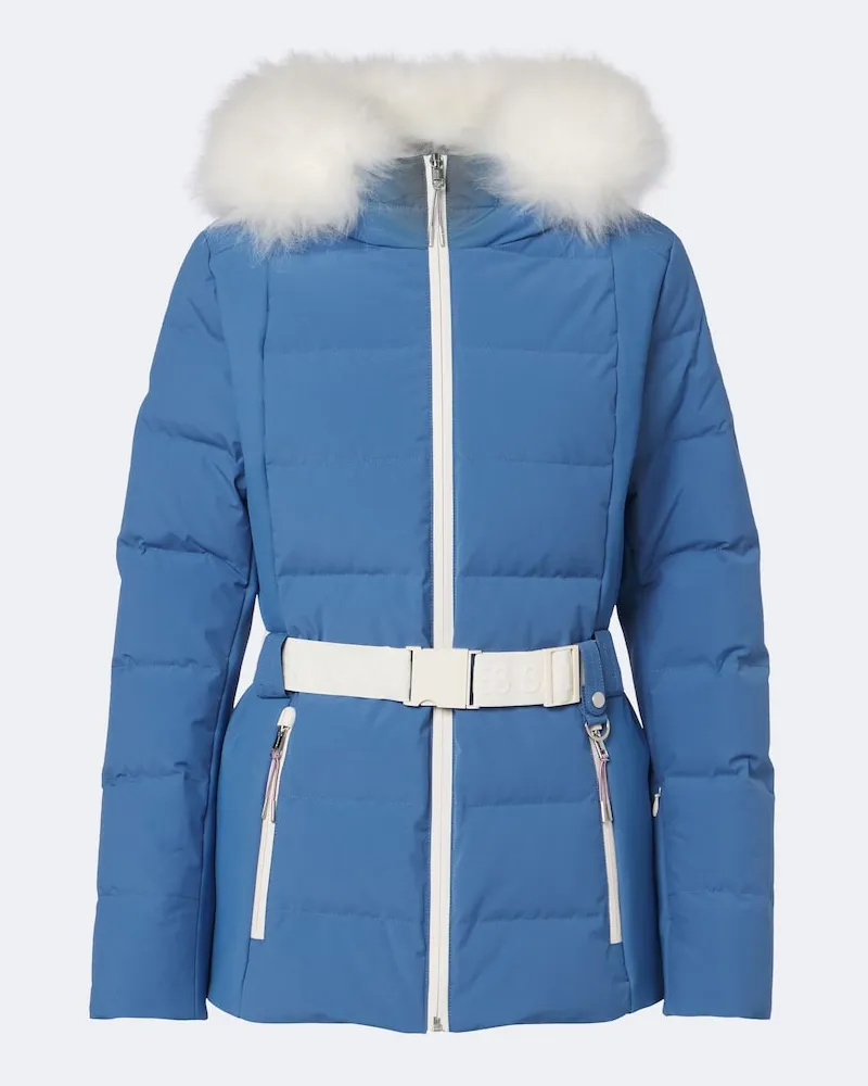 Yves Salomon Skijacke mit Shearling Blau