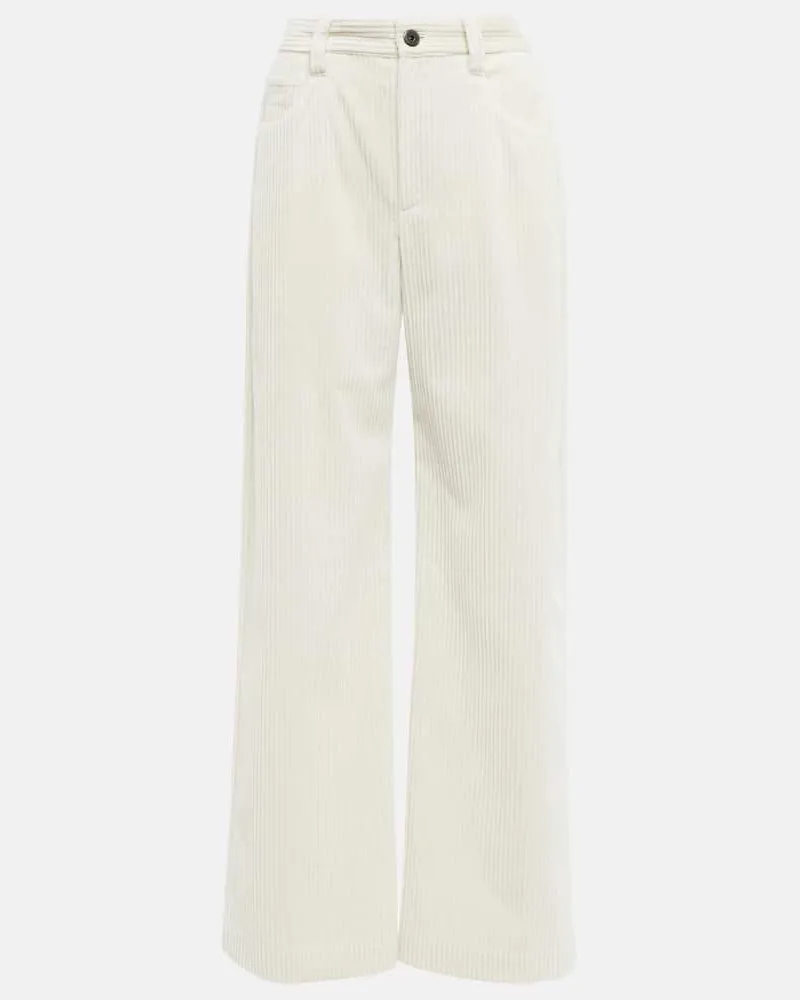 Brunello Cucinelli High-Rise-Hose aus Cord Weiß