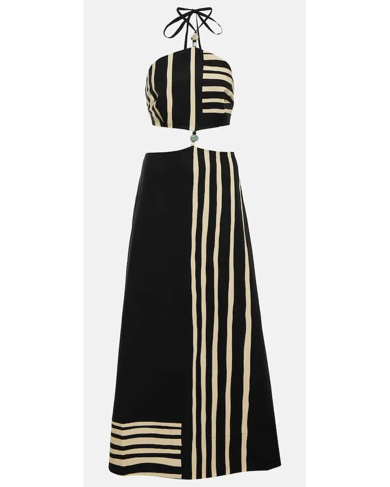 SIR Verziertes Maxikleid aus Baumwolle Schwarz