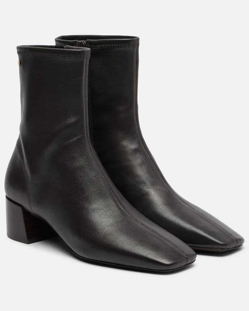 Tory Burch Ankle Boots Stretch aus Leder Braun