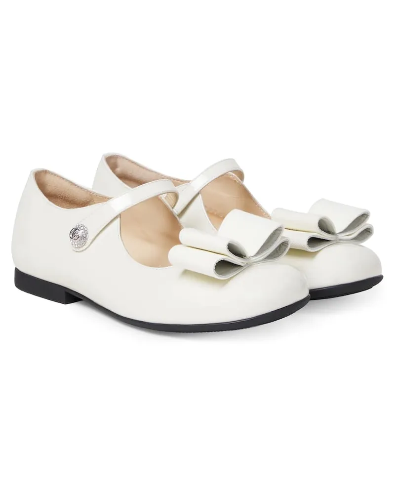 Gucci Mary-Jane-Ballerinas aus Lackleder Weiß