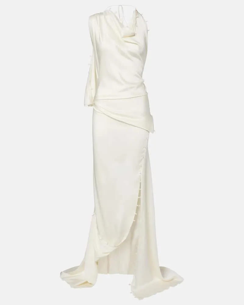 Victoria Beckham Robe aus Satin Weiß