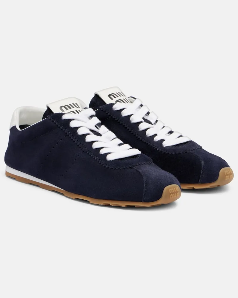 Miu Miu Sneakers Plume aus Veloursleder Blau