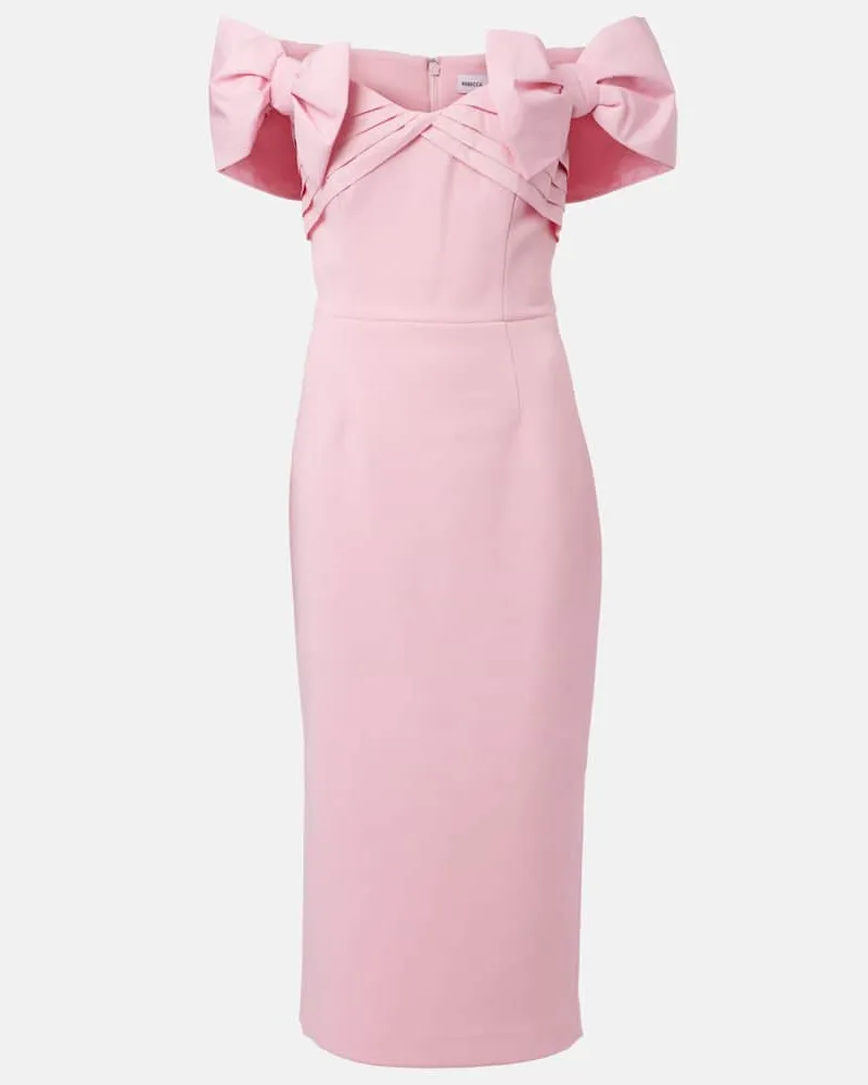 Rebecca Vallance Midikleid Isabella aus Crêpe Pink