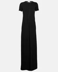 Saint Laurent Maxikleid aus Wolle Schwarz