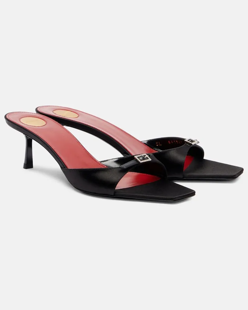 Saint Laurent Pantoletten Daisy 50 aus Crêpe Schwarz